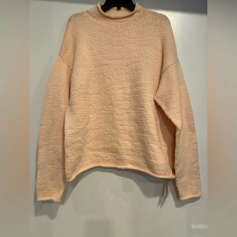 Lauren Manoogian Raw Rollneck Oversized Textured Sweater In Petal Size 2 US M